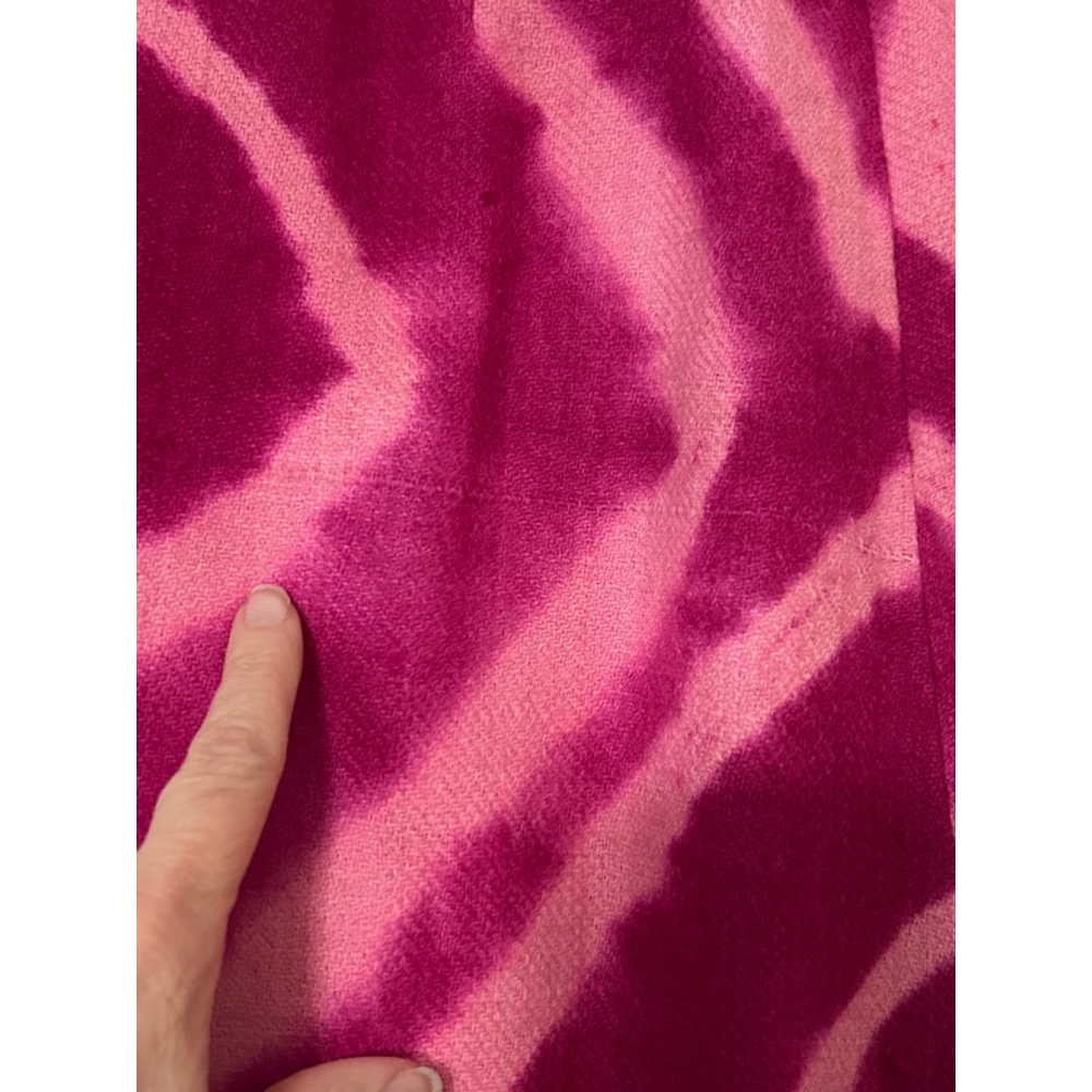 Jade Hot Pink Tie Dye Fringe Hem Skirt Size M Wool Lined - Picture 7 of 12